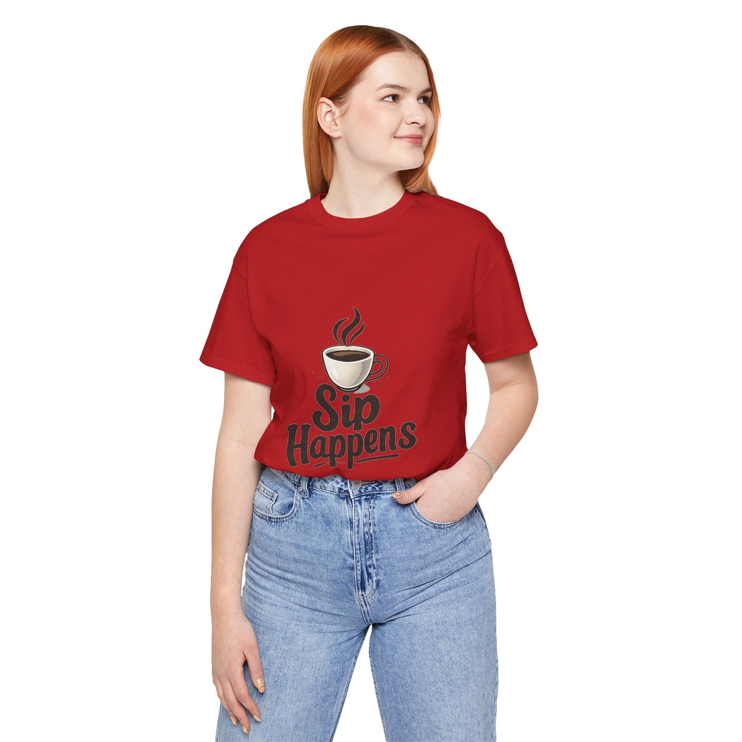 Sip Happens Coffee Cup Unisex Jersey Short Sleeve Tee T-shirt
