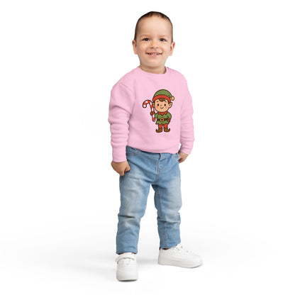 Candy Cane Christmas Elf Toddler Sweatshirt