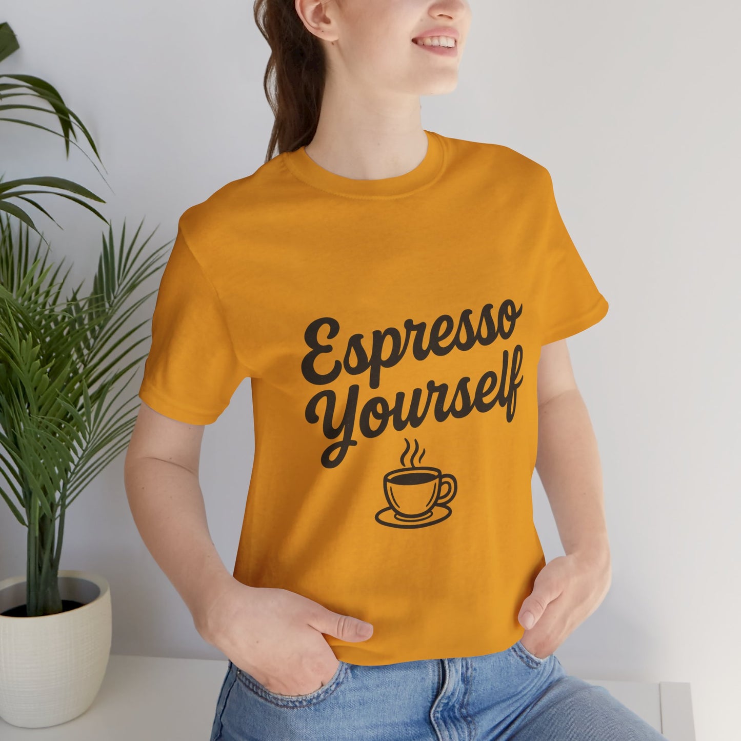 Espresso Yourself Coffee Cup Illustrated Unisex Jersey Short Sleeve Tee T-shirt