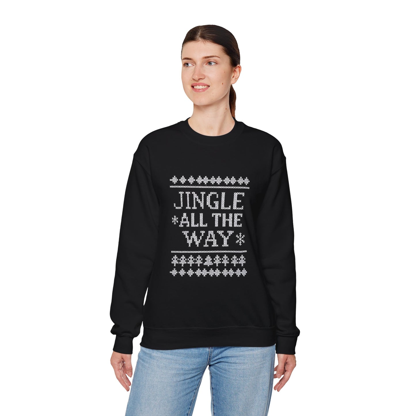 Merry Christmas Ugly Knitted Sweater Style Unisex Heavy Blend™ Crewneck Sweatshirt