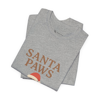 Santa Paws Is Coming To Town Christmas Unisex Jersey Short Sleeve Tee T-shirt