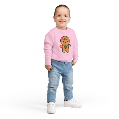 Gingerbread Cookie Decorated With Lights Christmas Toddler Sweatshirt
