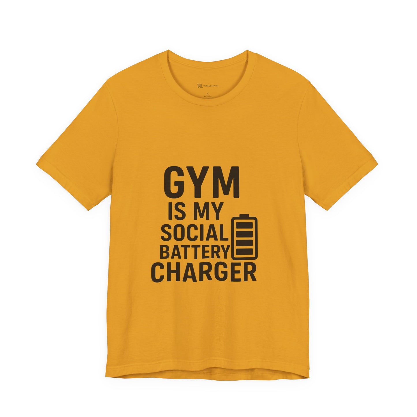 Gym Is My Social Battery Bar Unisex Jersey Short Sleeve Tee T-shirt