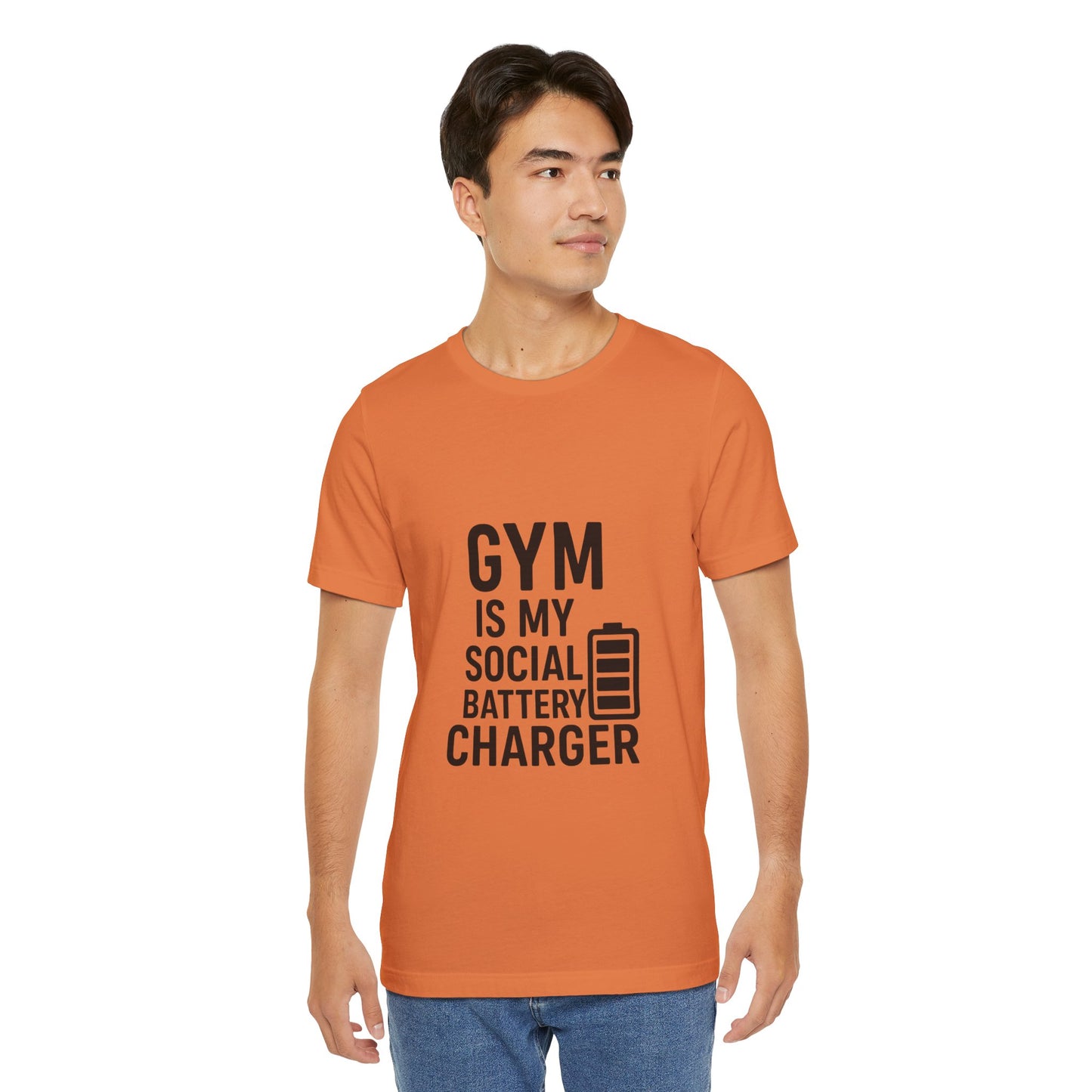 Gym Is My Social Battery Bar Unisex Jersey Short Sleeve Tee T-shirt