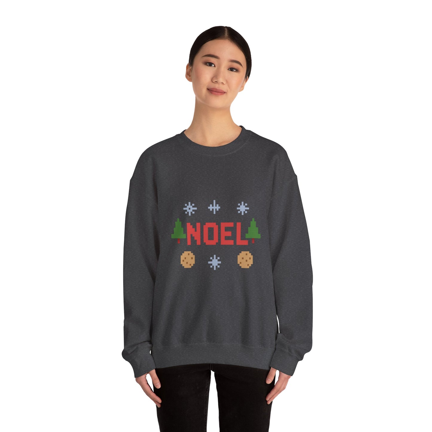 Christmas Noel In Pixel Unisex Heavy Blend™ Crewneck Sweatshirt