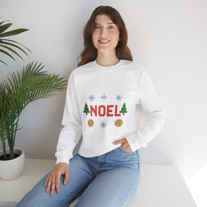 Christmas Noel In Pixel Unisex Heavy Blend™ Crewneck Sweatshirt