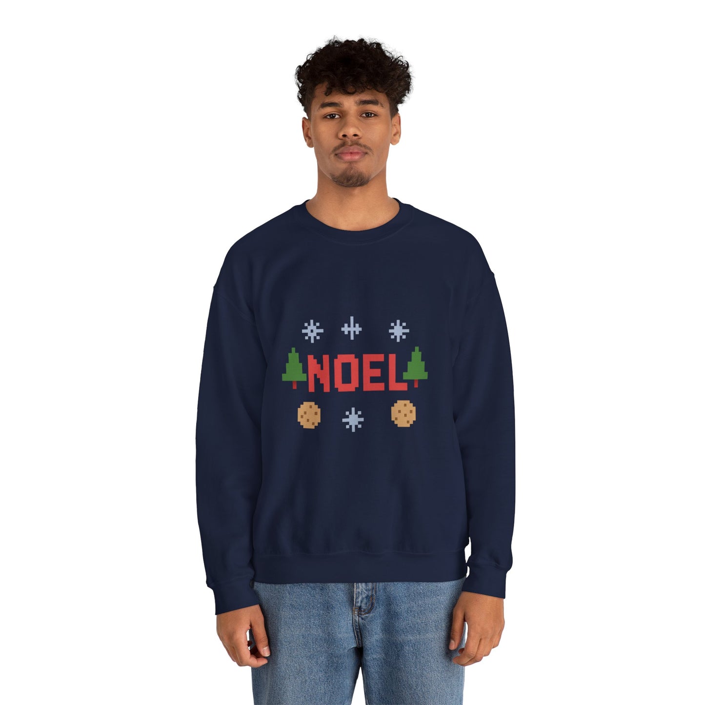 Christmas Noel In Pixel Unisex Heavy Blend™ Crewneck Sweatshirt
