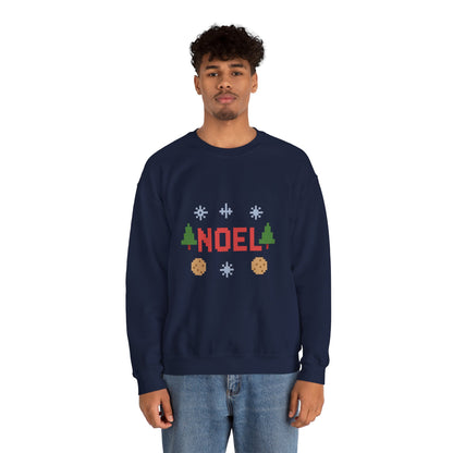 Christmas Noel In Pixel Unisex Heavy Blend™ Crewneck Sweatshirt