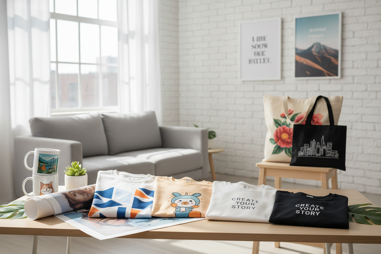 Print on demand products slideshow